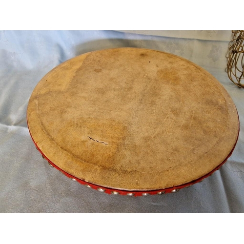 346 - Drum (a/f) and Metal Saxophone Ornament (H: 60cm), (2)