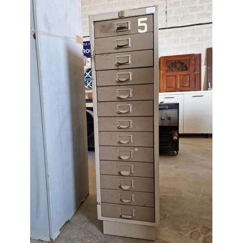 348 - Metal 13-Drawer Storage Unit, (Approx. 33 x 50 x 114cm)