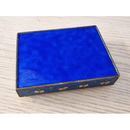 70 - Vintage Metal & Enameled Box with Peacock Design, Hinged Lid and Internal Mirror, (Approx. 9.5 x 7 x... 
