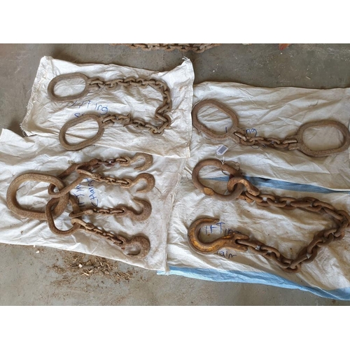 688 - 4 x Heavy Duty Lifting Chains (Approx. 10, 13 & 15mm Chains)