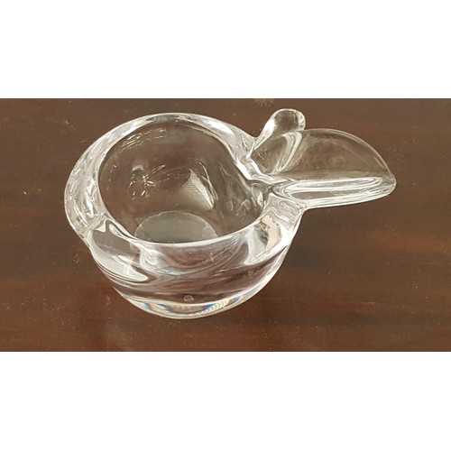 703 - Art Vannes France Clear Crystal Apple and Strawberry Mini Dishes, Ashtrays