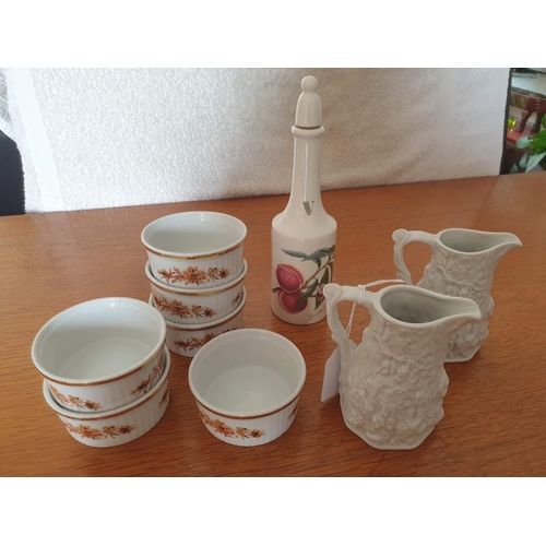 659 - Pair of Port Meirion 'Parian' Decorative Jugs (England, H: 11.5cm), Together with Port Meirion Potte... 