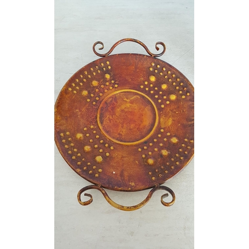 662 - Home Decor; Modern Case (H:26cm) Glass Candle Holder (H:25cm) and Large Decorative Metal Tray / Cand... 