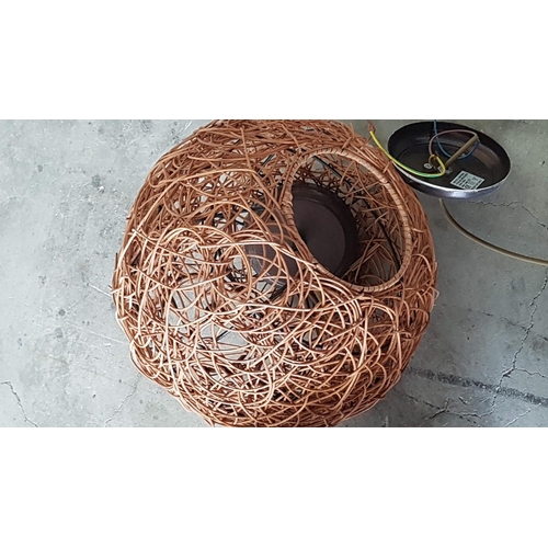 664 - Set of 4 x Rattan Balls Hanging Lights