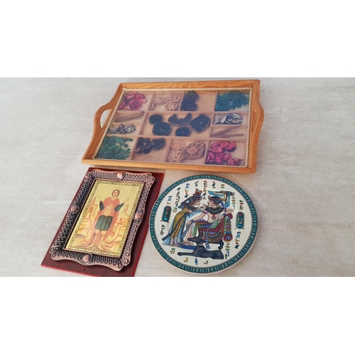 667 - Assorted Home Decor Decorative Tray, Porcelain Plate, and Others (x3)