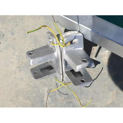 675 - Awning / Canopy, Manual Wind with Green & White Material (A/F), with 3 x Wall Brackets, (Approx. W: ... 