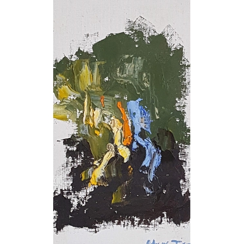 676 - Oil on Canvas Abstract by Tsalakis (26 x 36cm)