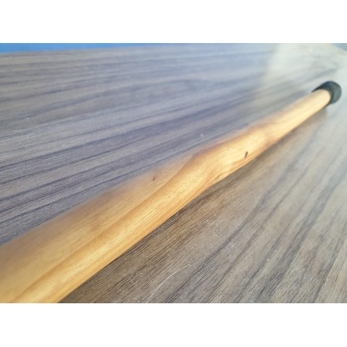 684 - Solid Wood Walking Stick with Twist Near Top and Horn(?) Handle