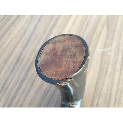 684 - Solid Wood Walking Stick with Twist Near Top and Horn(?) Handle