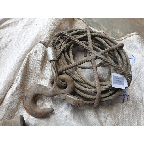 697 - Heavy Duty Tirfor Winch, Qty of Steel Cable and 2 x Pulley Hooks