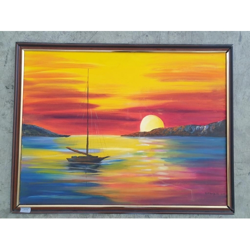 709 - Framed Oil on Canvas by Local Artist (80 x 60cm)