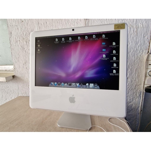 1 - Apple iMac, Model A1173, 17'' All-In-One Computer with 512MB RAM, 160GB HD, 1.83GHz, Intel Core Duo,... 