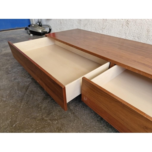 125 - Wood Effect Long TV Unit with 2-Drawers, (Approx. 205 x 60 x 30cm)