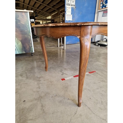 182 - Vintage Classical Style Dining Table with Cabriole Legs, (Approx. 152 x 107cm Overall), (A/F)