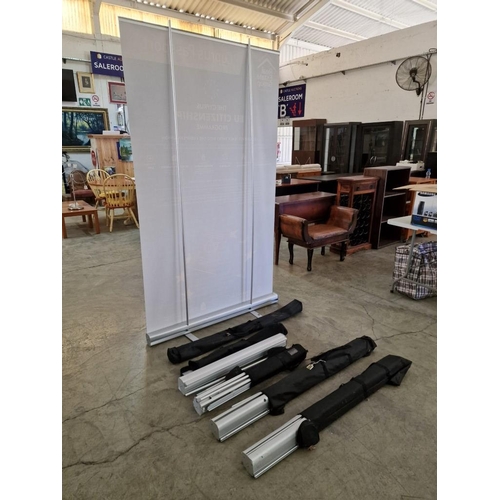 302 - 5 x Exhibition Banners in Carry Cases, (3 x 120cm Wide, 2 x 80cm Wide), (5)