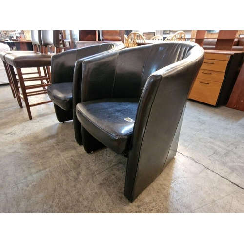 53 - Pair of Black Leatherette Armchairs (2)