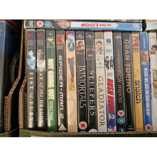 101 - Huge Qty of Assorted DVDs, (4 x Boxes); Including Box Sets, Movies, Comedies, Classics, TV Series, e... 