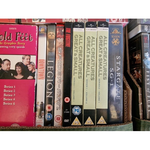 101 - Huge Qty of Assorted DVDs, (4 x Boxes); Including Box Sets, Movies, Comedies, Classics, TV Series, e... 