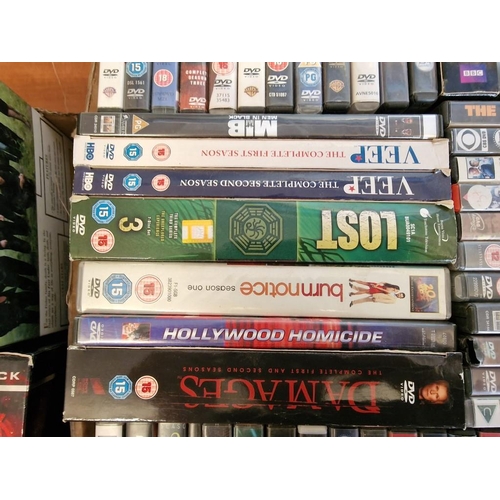 101 - Huge Qty of Assorted DVDs, (4 x Boxes); Including Box Sets, Movies, Comedies, Classics, TV Series, e... 