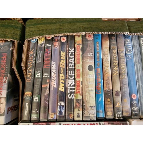 101 - Huge Qty of Assorted DVDs, (4 x Boxes); Including Box Sets, Movies, Comedies, Classics, TV Series, e... 