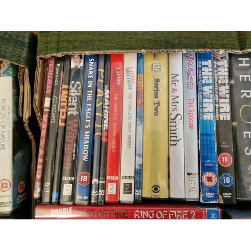 101 - Huge Qty of Assorted DVDs, (4 x Boxes); Including Box Sets, Movies, Comedies, Classics, TV Series, e... 