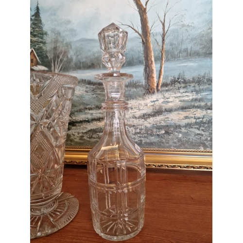 110 - 2 x Crystal Decanters and Crystal Vase, (3)