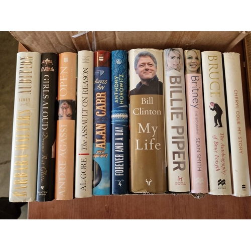 197 - 2 x Boxes of Books, Assorted Biographies / Auto Biographies, Mostly Hardback