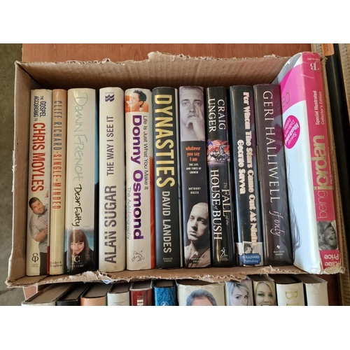 197 - 2 x Boxes of Books, Assorted Biographies / Auto Biographies, Mostly Hardback