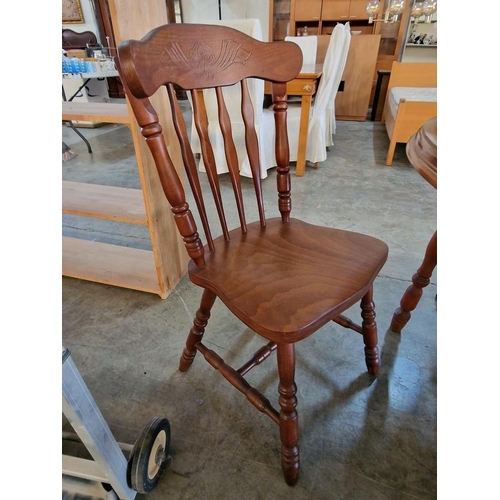 294 - Round / Oval Wooden Dining Table with 6 x Farmhouse Style Wooden Dining Chairs, (Approx. 166 x 110cm... 