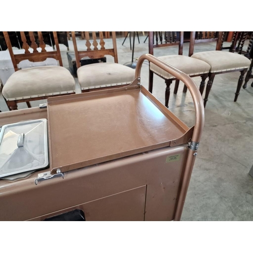 299 - Vintage 'Hawkins' Electric Hostess Trolley on Wheels with 4 x Lidded Glass Dishes Under Opening Top,... 