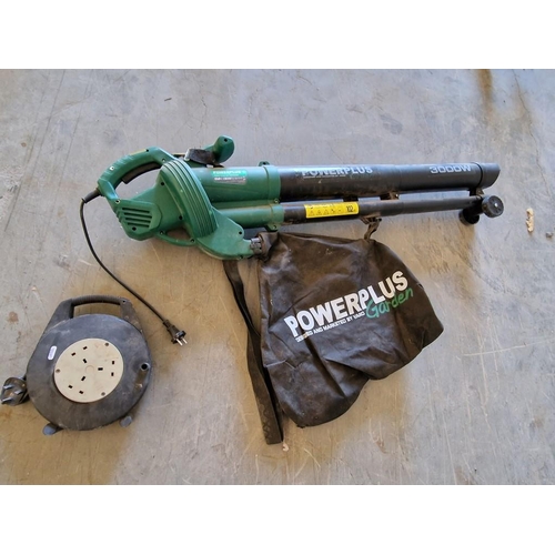 464 - PowerPlus Garden Leaf Blower / Vacuum, Model: POW63172, Together with Extension Lead, (2)