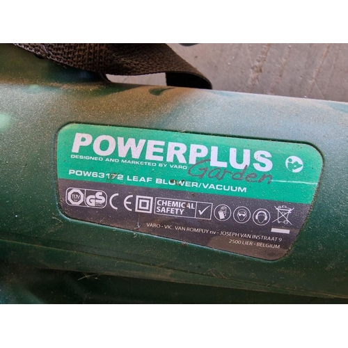 464 - PowerPlus Garden Leaf Blower / Vacuum, Model: POW63172, Together with Extension Lead, (2)