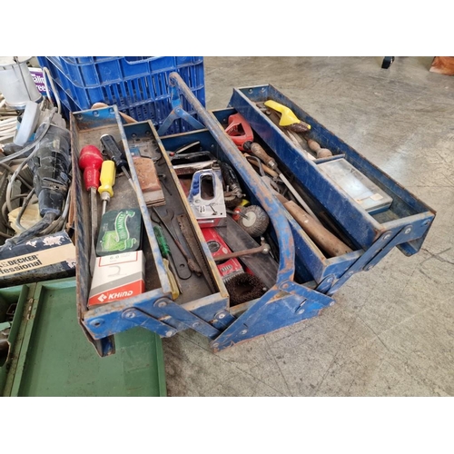 474 - Large Qty of Assorted Tools; Blue Metal Cantilever Tools Box with Contents, Socket Sets, Angle Grind... 