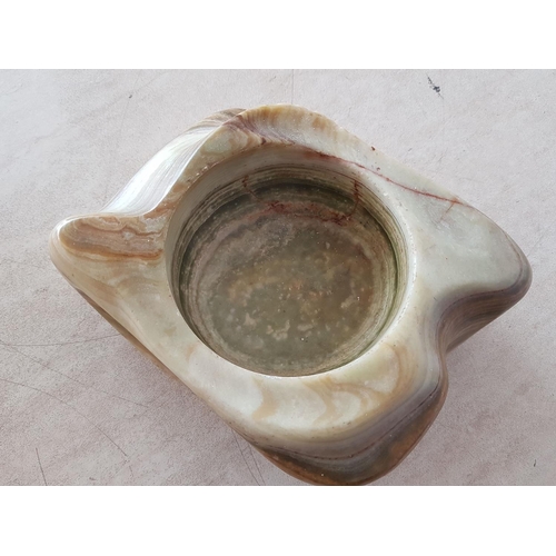 330 - Large Heavy Onyx Ashtray (20 x 15 x 7.5cm) and Matching Lighter Desk Ornaments