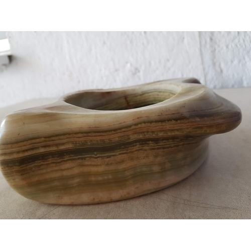 330 - Large Heavy Onyx Ashtray (20 x 15 x 7.5cm) and Matching Lighter Desk Ornaments