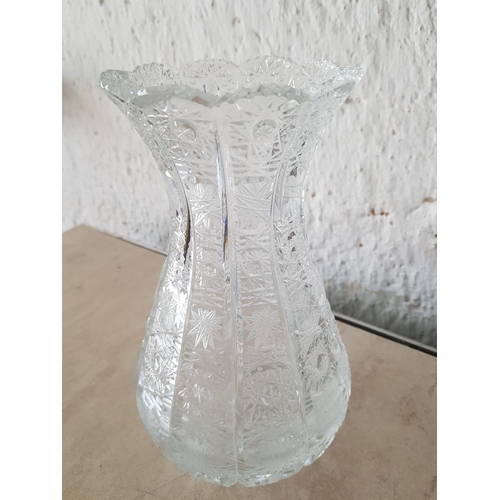 331 - Bohemia Crystal Jug (H:18cm) and Vase (H:21cm)