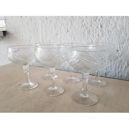 334 - 2 x Crystal Sets (6 x Champagne and 6 x Water Glasses)