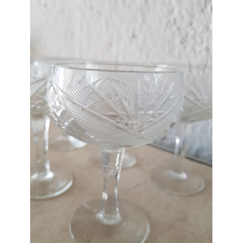 334 - 2 x Crystal Sets (6 x Champagne and 6 x Water Glasses)