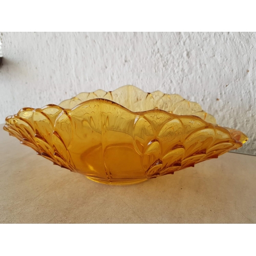 349 - 2 x Large Vintage Amber Glass Dishes