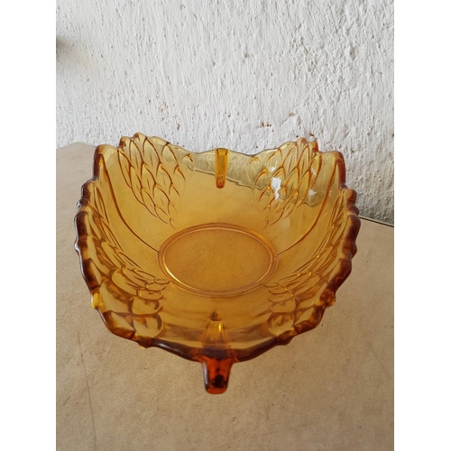 349 - 2 x Large Vintage Amber Glass Dishes