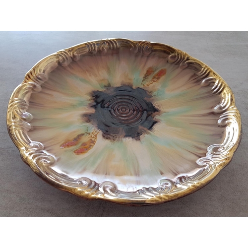 350 - 2 x Large Round Dishes / Cake Plates (Ceramic Ø30cm and Glass Ø35.5cm)