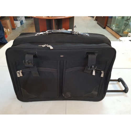 396 - Travel Set, Large Black Suitcase and Cabin Suitcase Both on Wheels and with Pull - Out Handle (A/F)