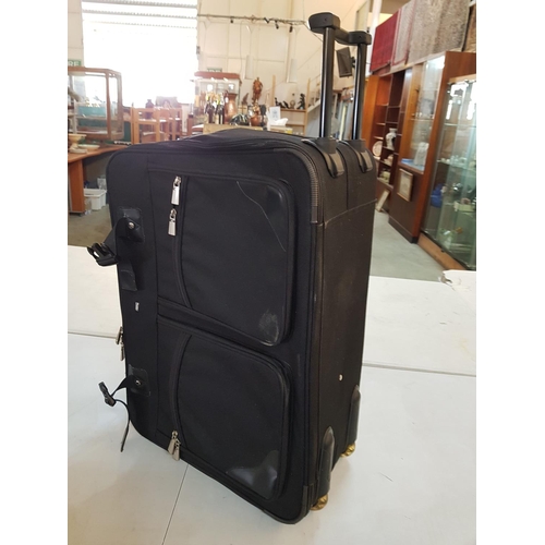 396 - Travel Set, Large Black Suitcase and Cabin Suitcase Both on Wheels and with Pull - Out Handle (A/F)