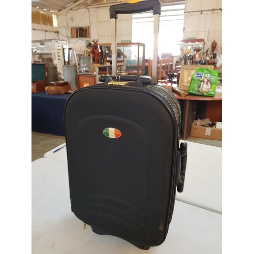 396 - Travel Set, Large Black Suitcase and Cabin Suitcase Both on Wheels and with Pull - Out Handle (A/F)