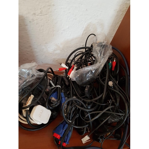 408 - Panasonic (Advanced) Retro Telephone and Large Collection of Various Cables and Wires Together with ... 