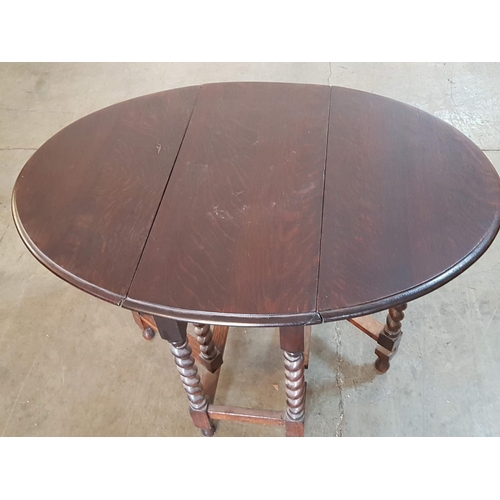 422 - Dark Brown Vintage Drop Leaf Table