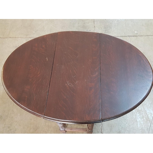 422 - Dark Brown Vintage Drop Leaf Table