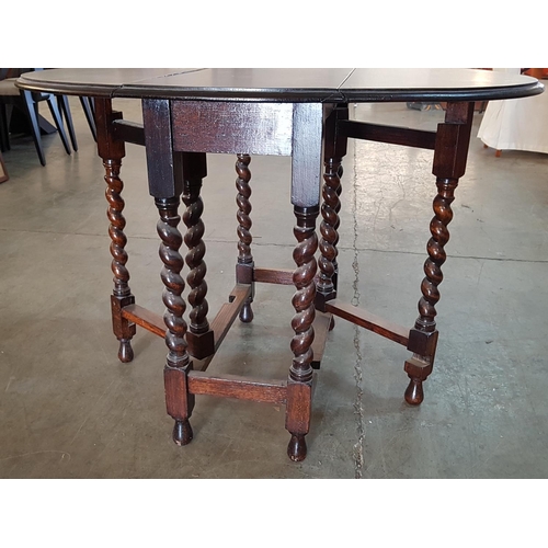 422 - Dark Brown Vintage Drop Leaf Table