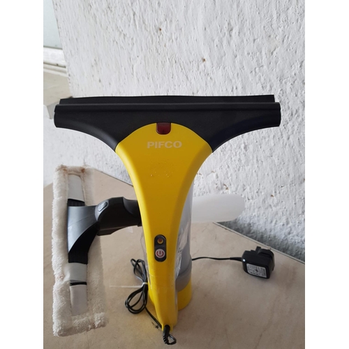 428 - Pifco P29013 Steak Free Cordless Window Vacuum (Yellow with Power Supply) and 1 x Other (Un-Tested)