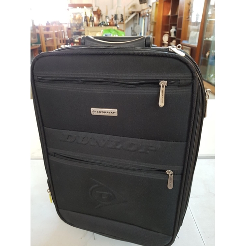 448 - Travel Set; Big Black Suitcase and Small Cabin Suitcase, Both on Wheels and with Pull-Out Handle (A/... 